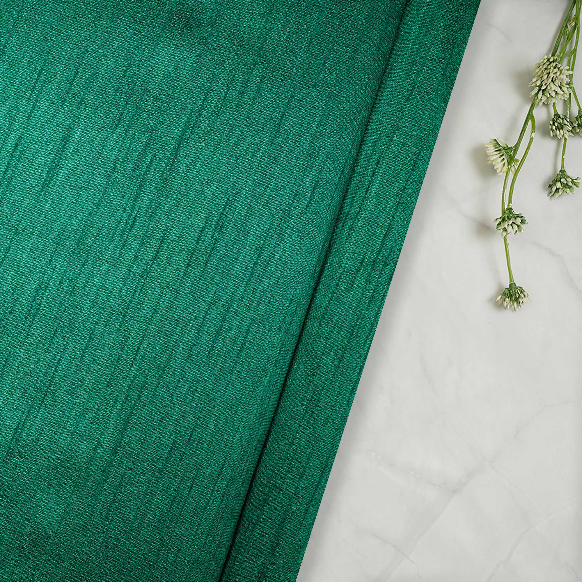 Green Color Polyester Dupion Fabric