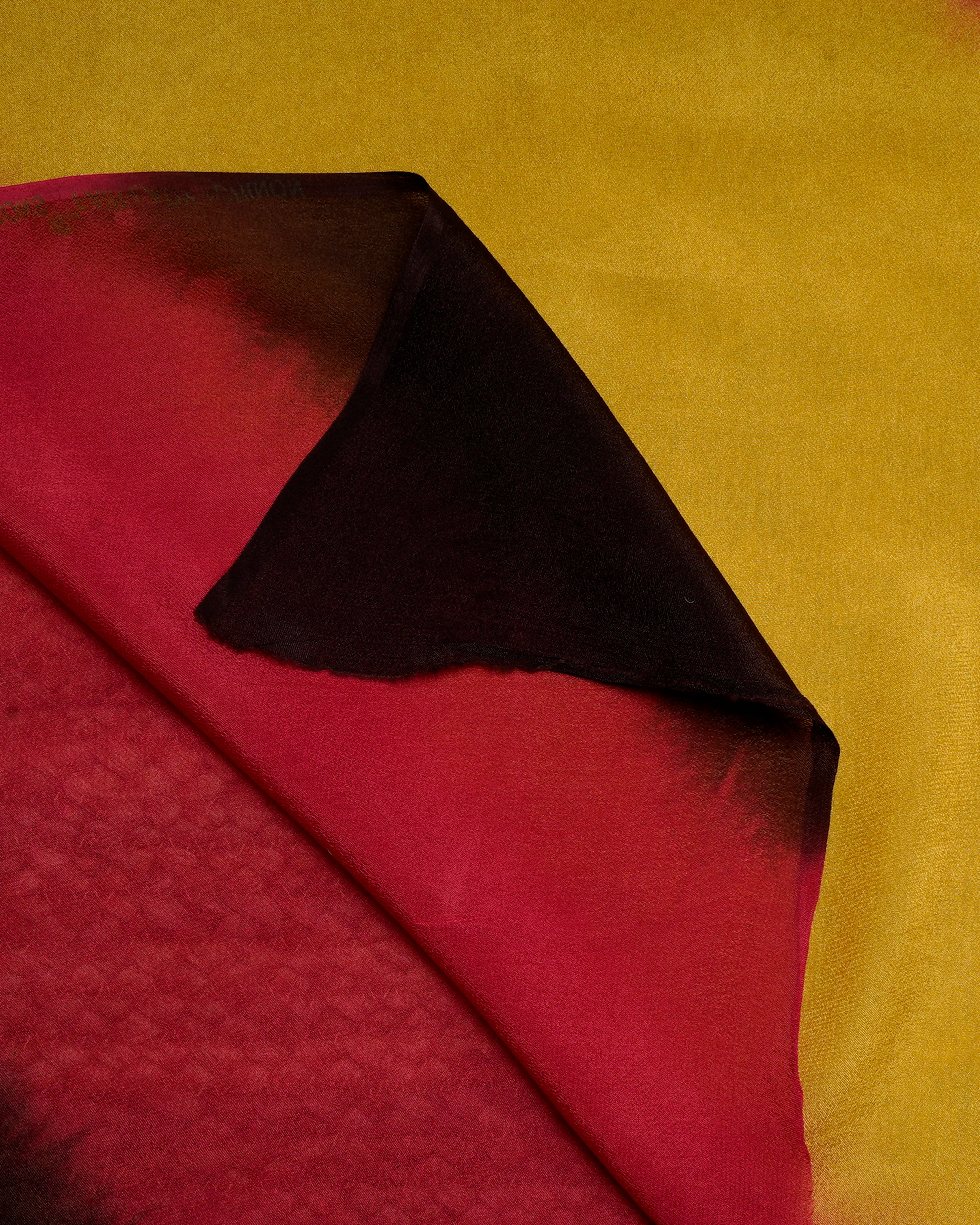 Yellow-Red Color Hand Tie-Dye Chiffon Silk Dupatta