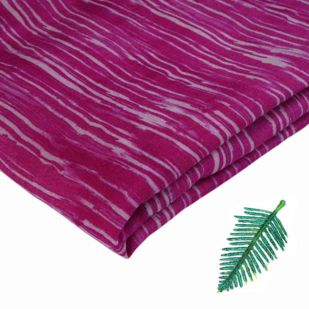 Pink Color Digital Printed Muga Silk Fabric