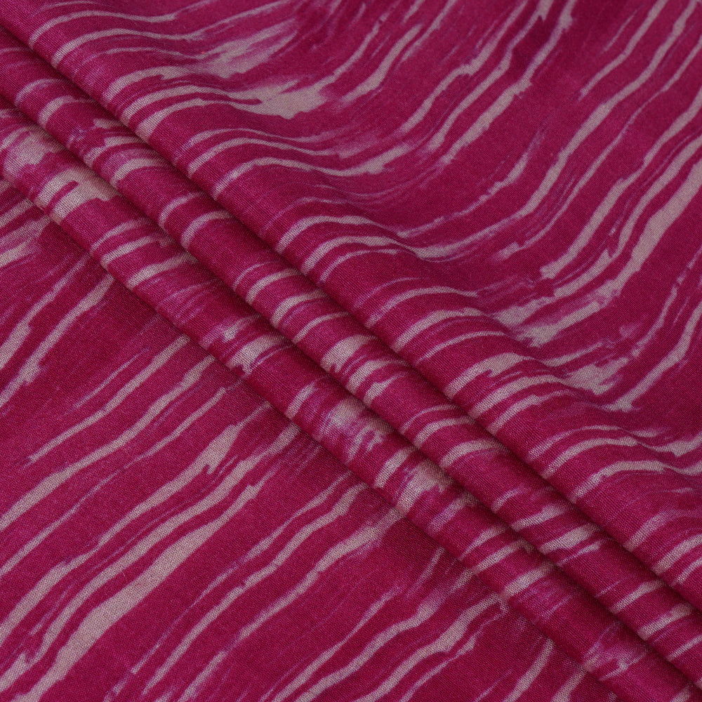 Pink Color Digital Printed Muga Silk Fabric