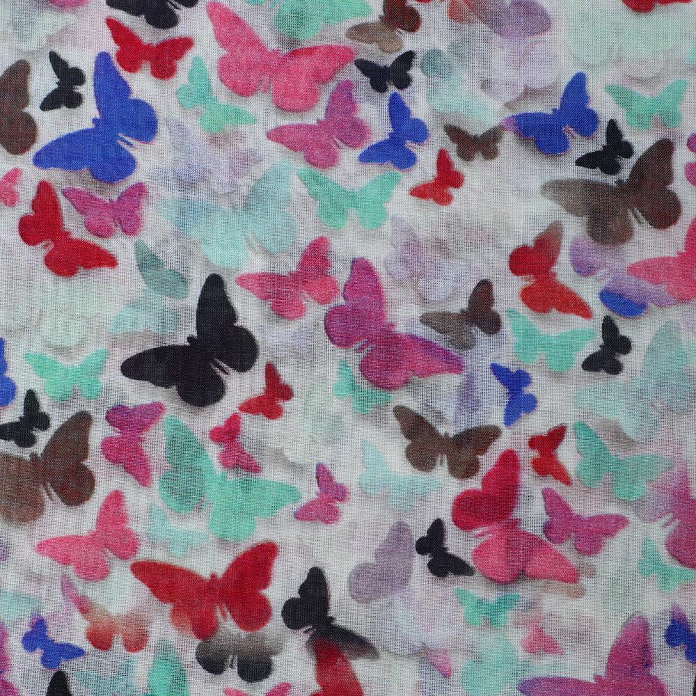 Purple Color Digital Printed Bemberg Satin Fabric