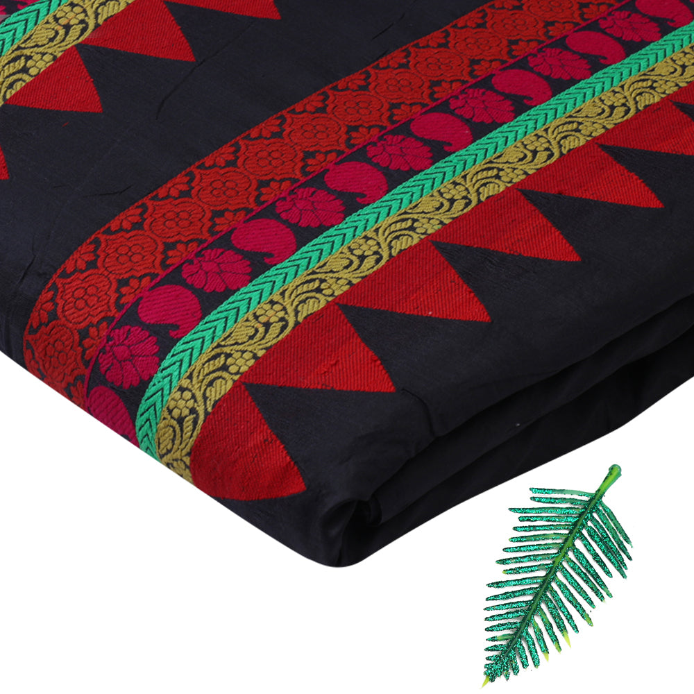 Multi Color Handwoven Brocade Silk Fabric