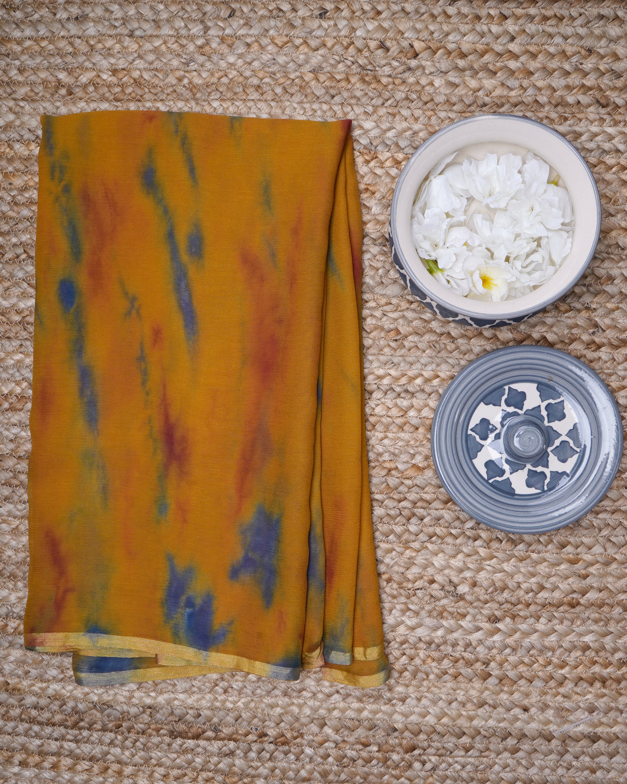 Multi Color Hand Tie-Dye Chiffon Silk Dupatta