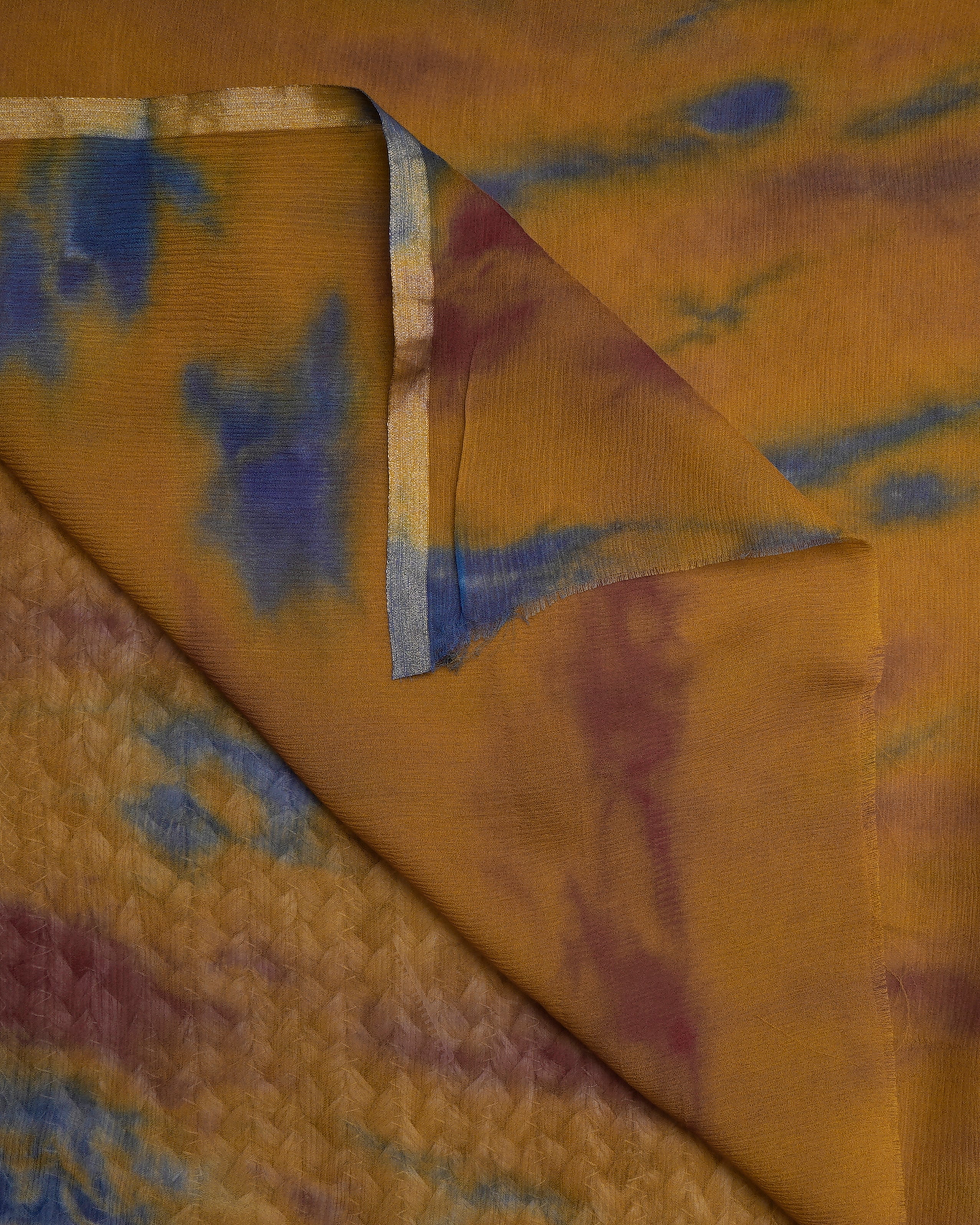 Multi Color Hand Tie-Dye Chiffon Silk Dupatta