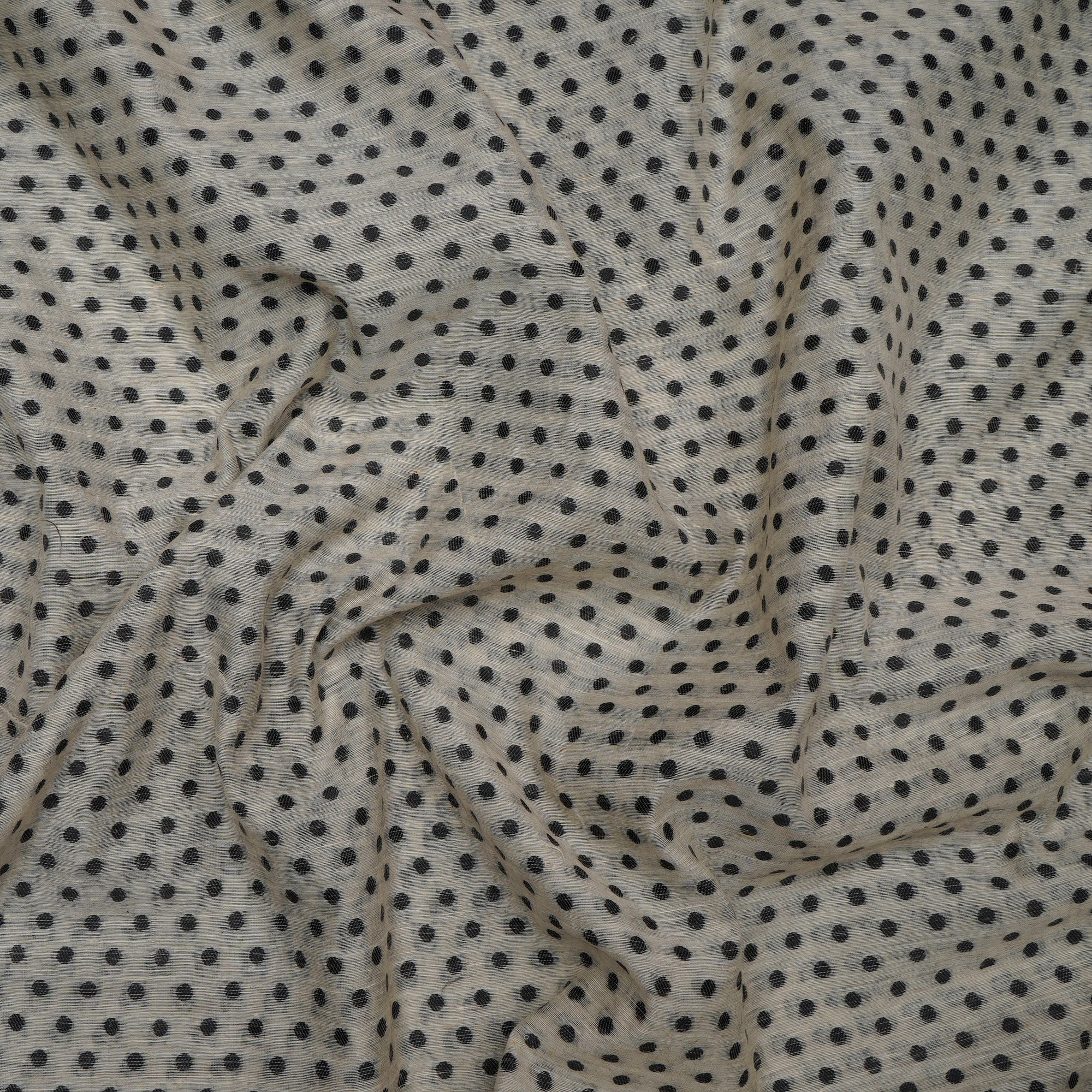 White-Black Color Handwoven Brocade Chanderi Fabric