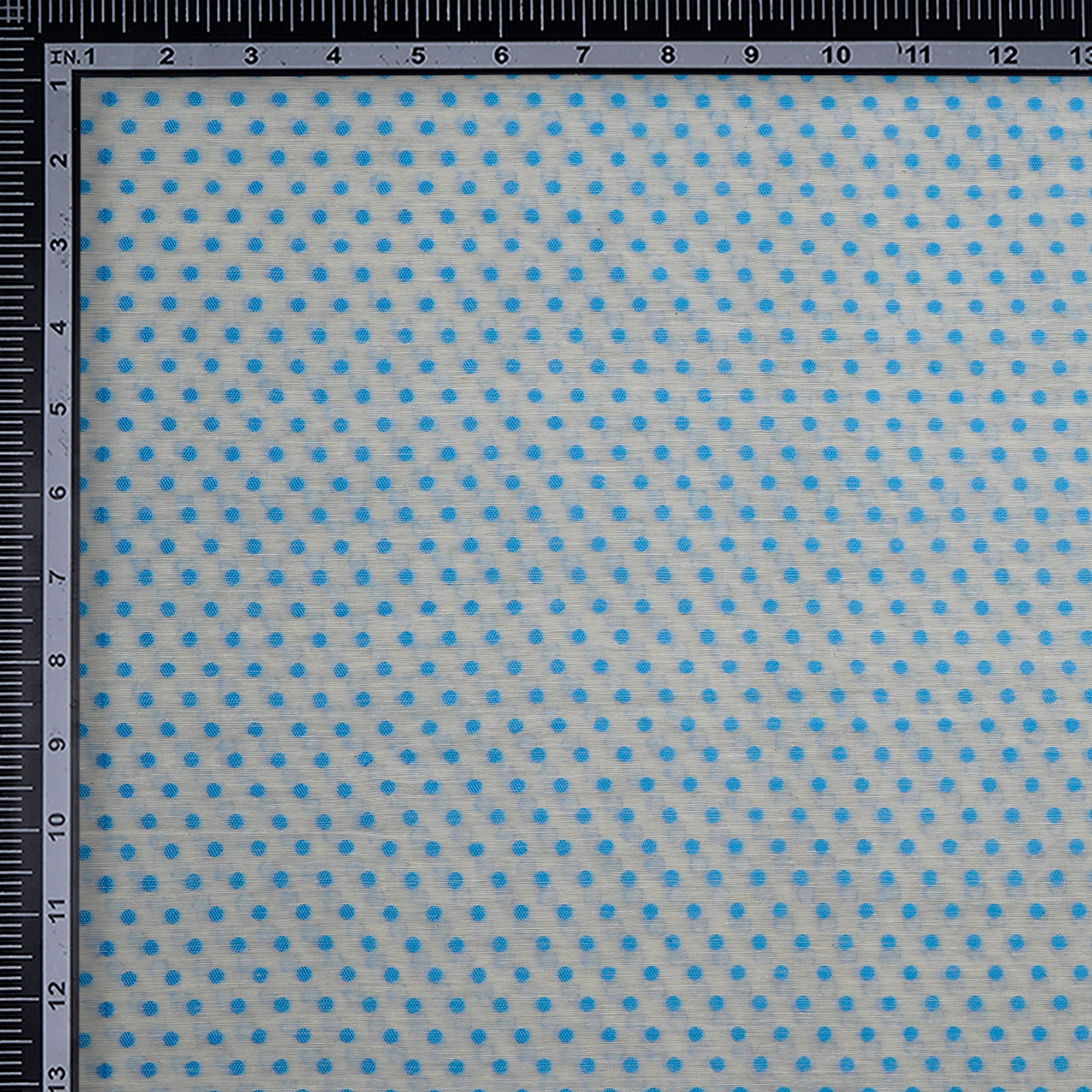 White-Blue Color Handwoven Brocade Chanderi Fabric