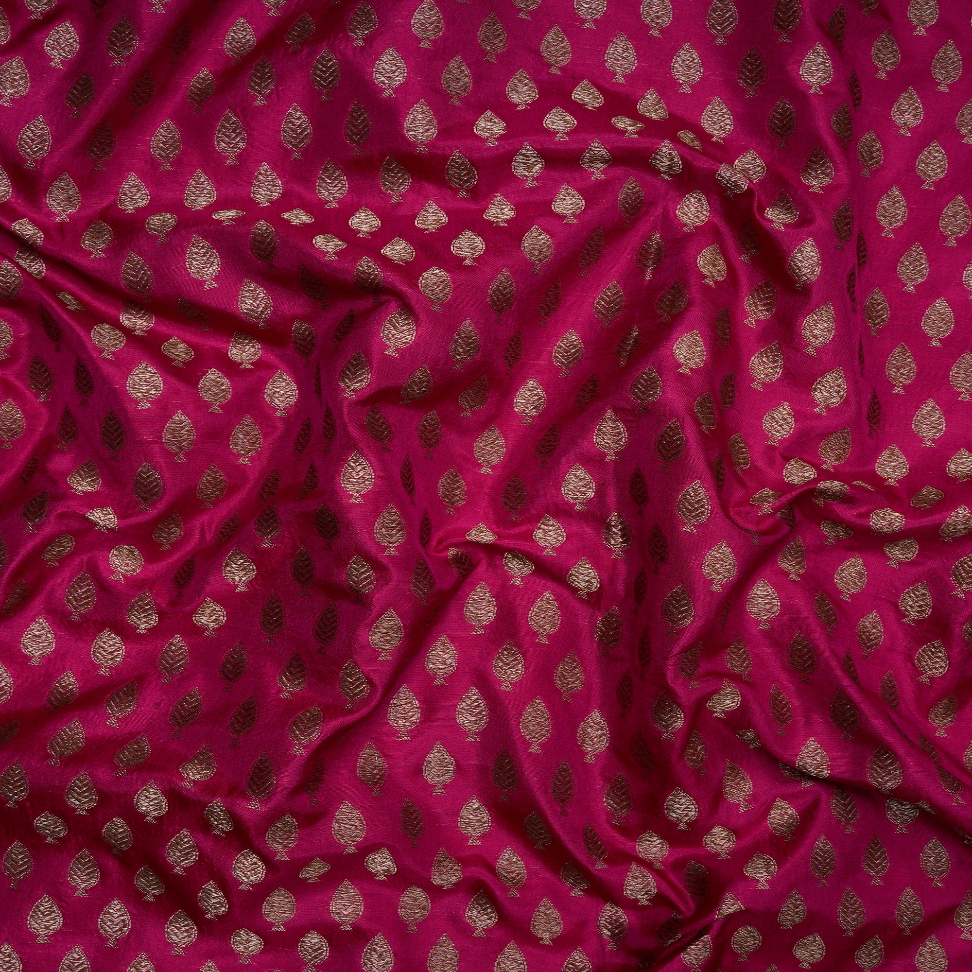 Magenta Handwoven Premium Banarasi Brocade Silk Fabric