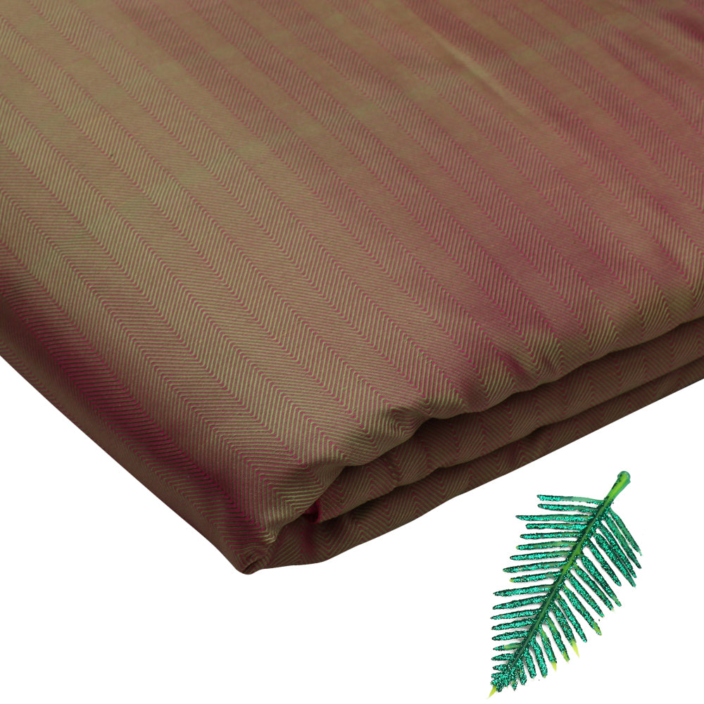 Green-Pink Color Jacquard Silk Fabric