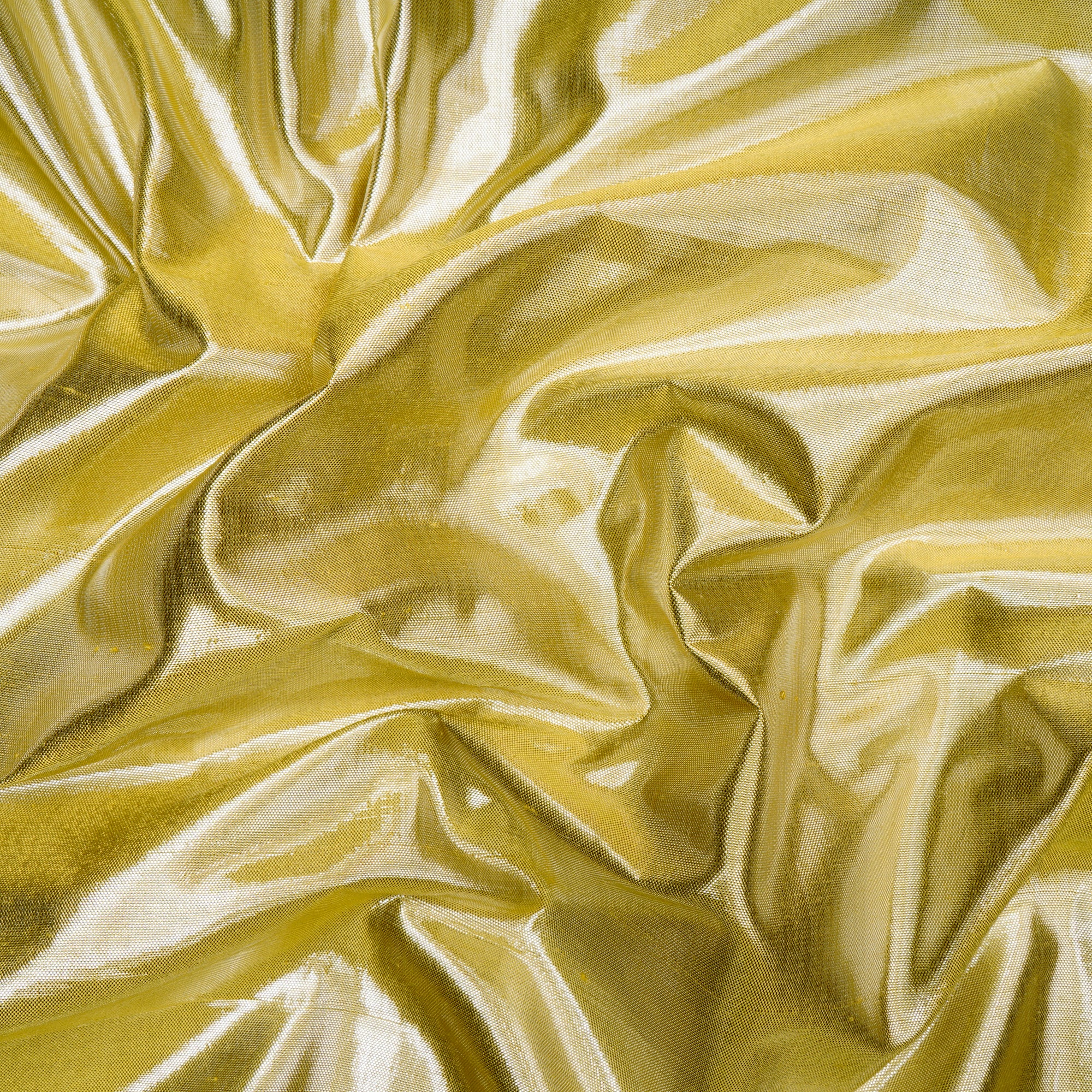 Yellow Color Metallic Silk Fabric