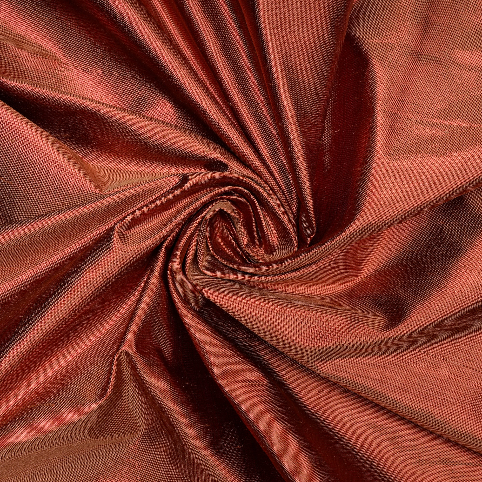 Golden-Red Color Metallic Dupion Silk Fabric