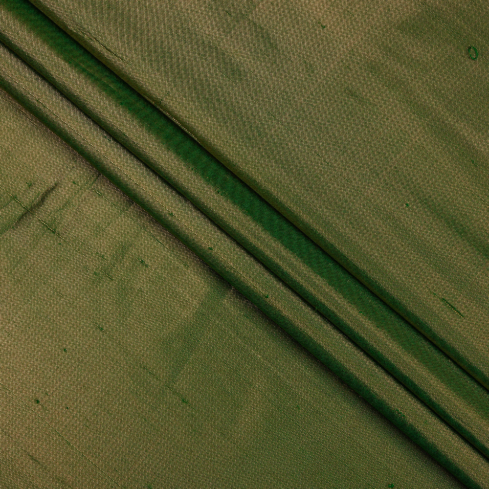 Green Color Metallic Silk Fabric