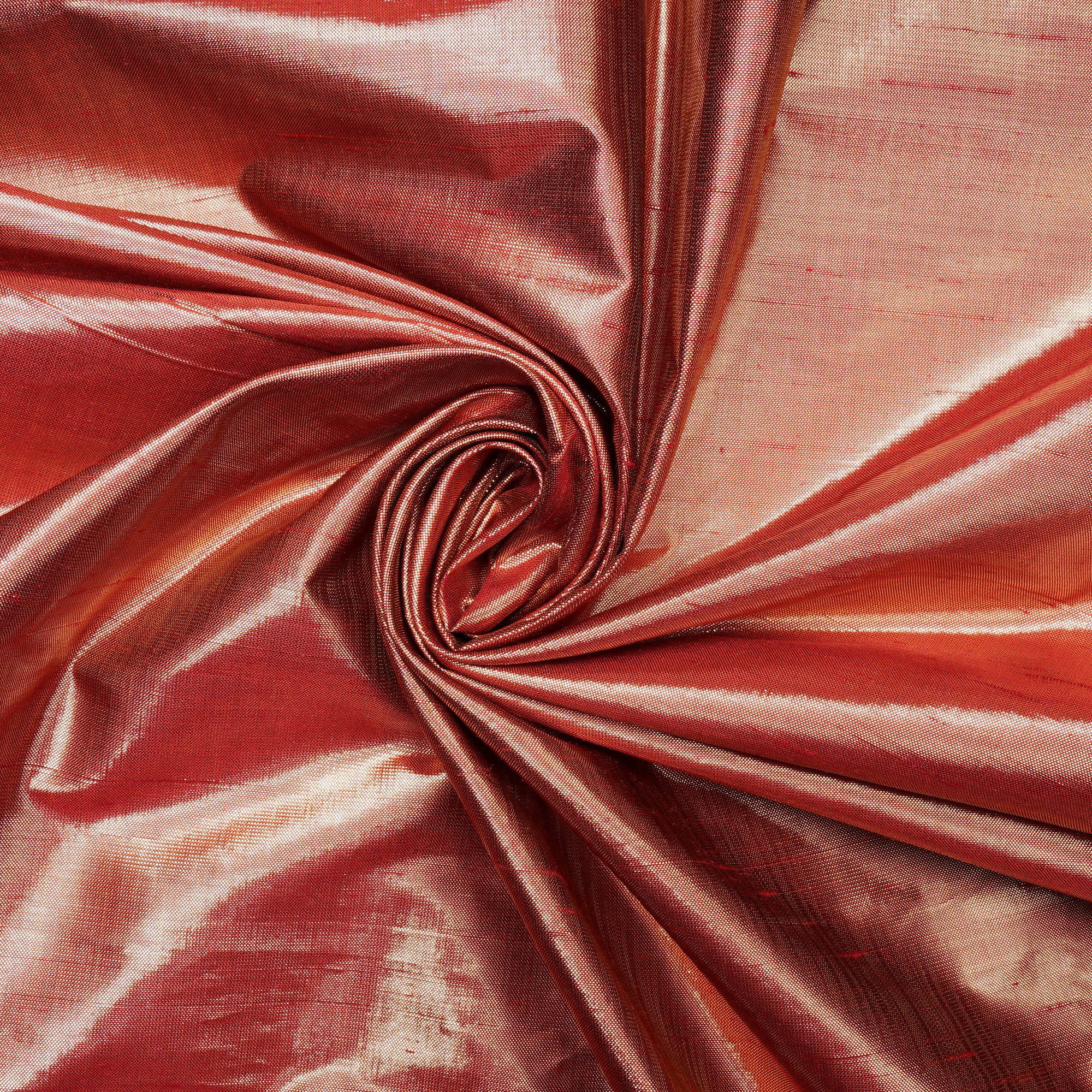 Metallic Red Color Metallic Dupion Silk Fabric