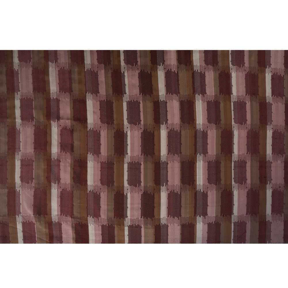 Brown Color Dupion Silk Jacquard Fabric