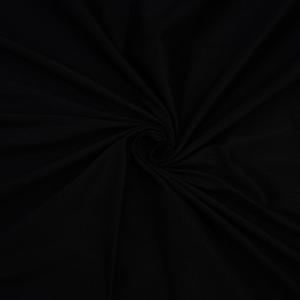 Black Color Dupion Silk Fabric