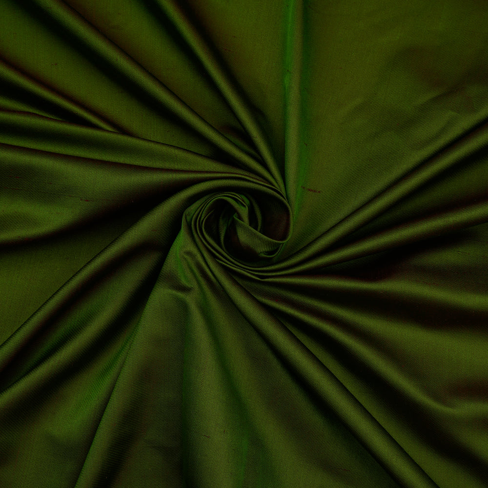 Green Color Satin Dupion Silk Fabric