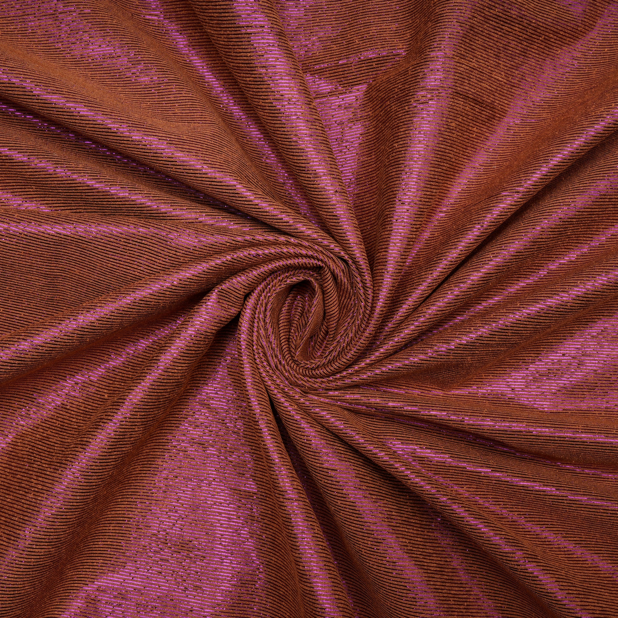 Fluorescent Pink-Brown Color Metallic Silk Fabric