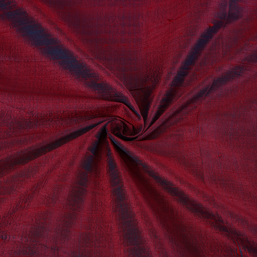 Red-Blue Color Dual Tone Dupion Silk Fabric