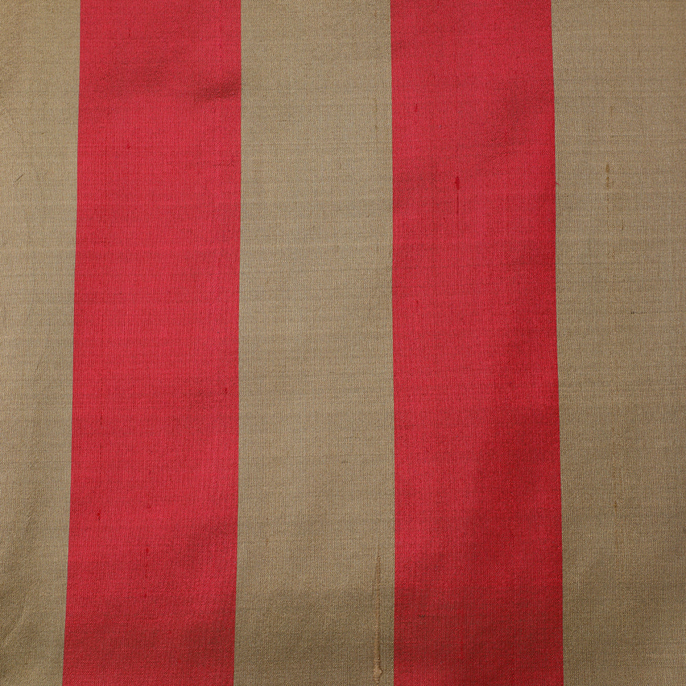 Golden-Red Color Yarn Dyed Dupion Silk Fabric