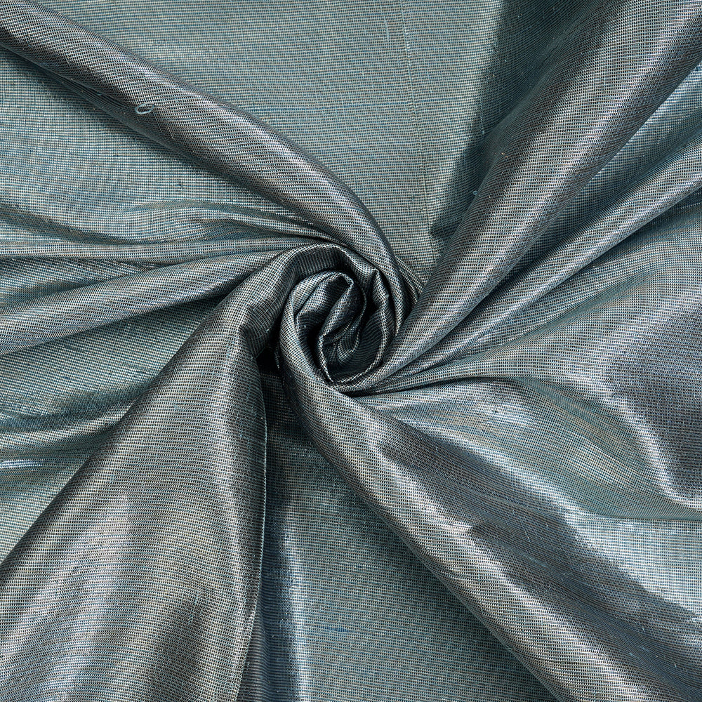 Blue-Silver Color Metallic Silk Lurex Fabric