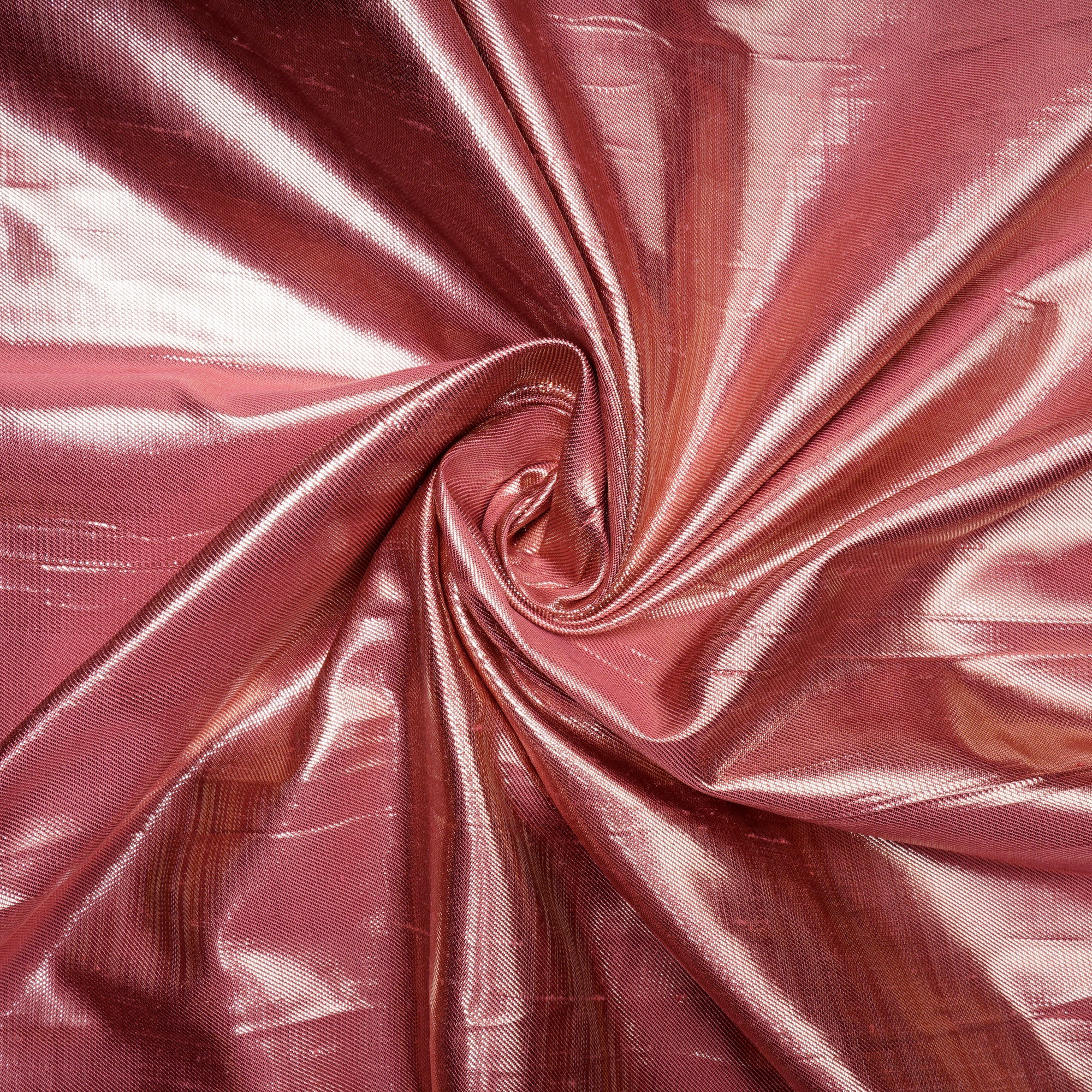 Prism Pink-Golden Color Metallic Dupion Silk Fabric