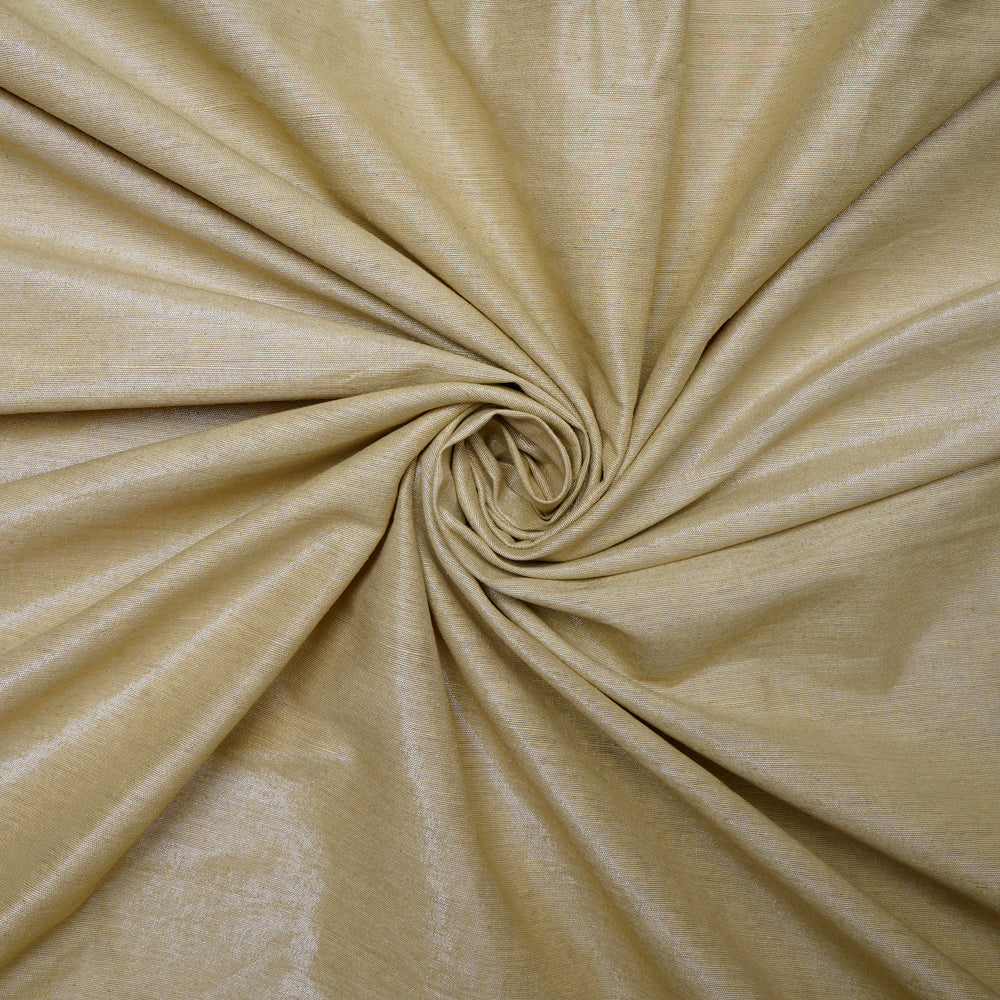 Golden Green Color Noile Lurex Metallic Silk Fabric