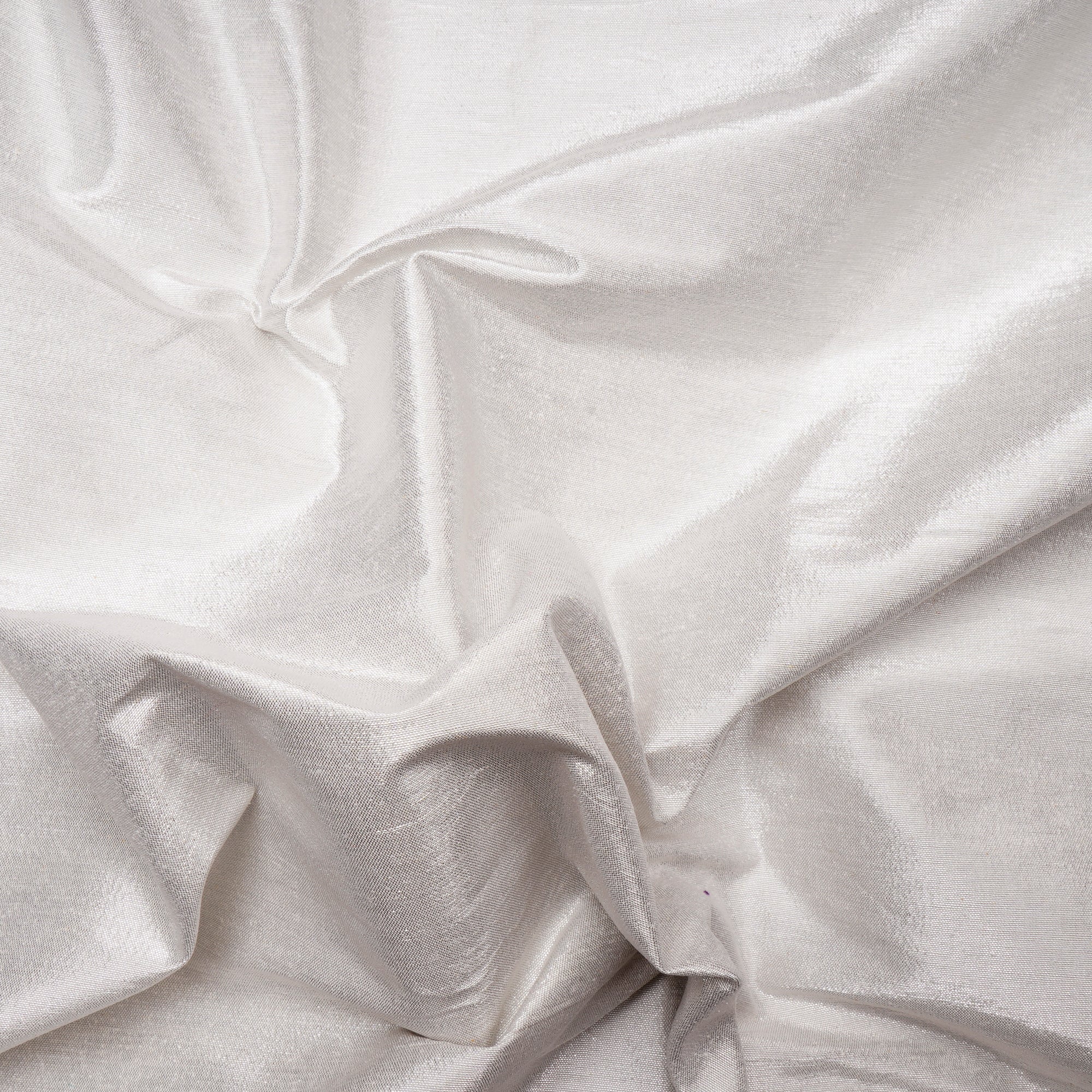 Silver Color Kora Dupion Silk Fabric