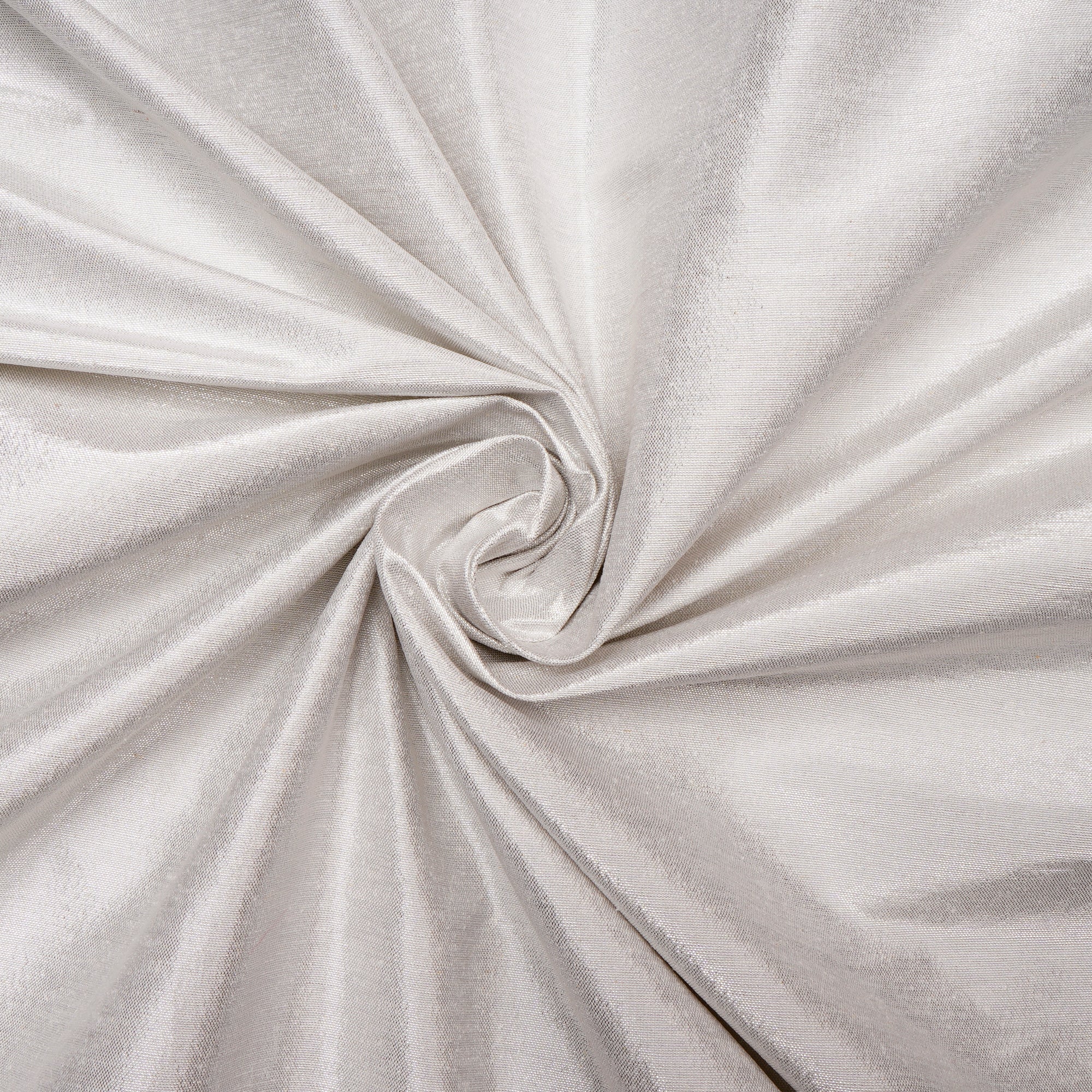 Silver Color Kora Dupion Silk Fabric