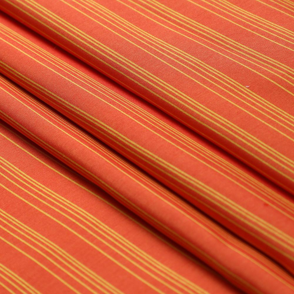 Orange-Yellow Color Yarn Dyed Taffetta Silk Fabric