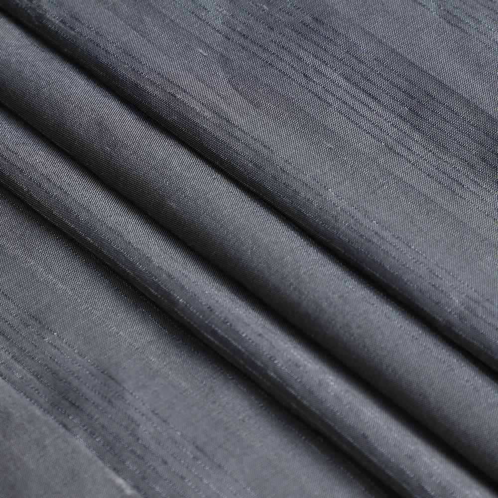 Grey Color Zari Striped Dupion Silk Fabric