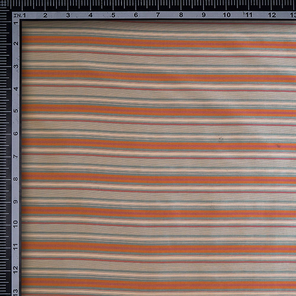 Multi Color Striped Taffeta Silk Fabric