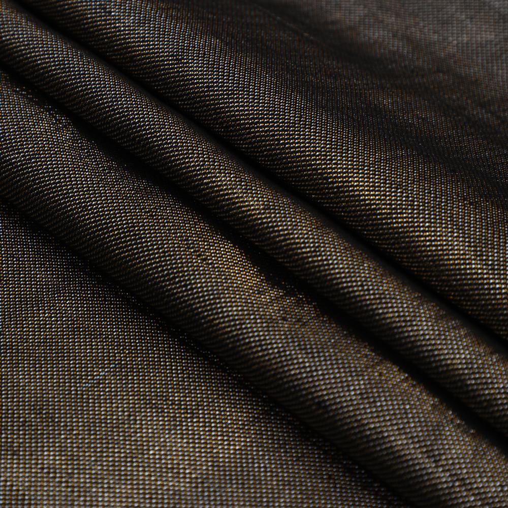 Golden-Black Color Metallic Linen Fabric