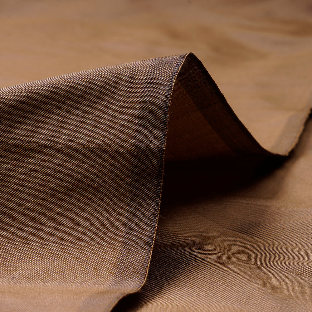 Brown Color Pure Slubless Dupion Silk Fabric