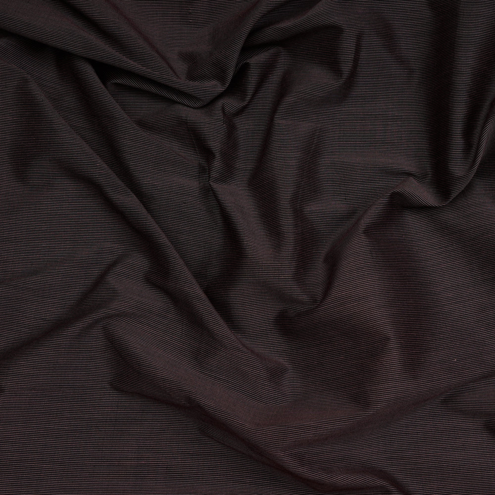 Black Color Striped Muslin Cotton Silk Fabric