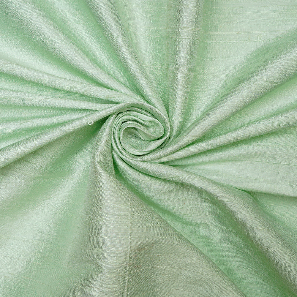 Snowy Mint Color Dupion (Raw) Silk Fabric