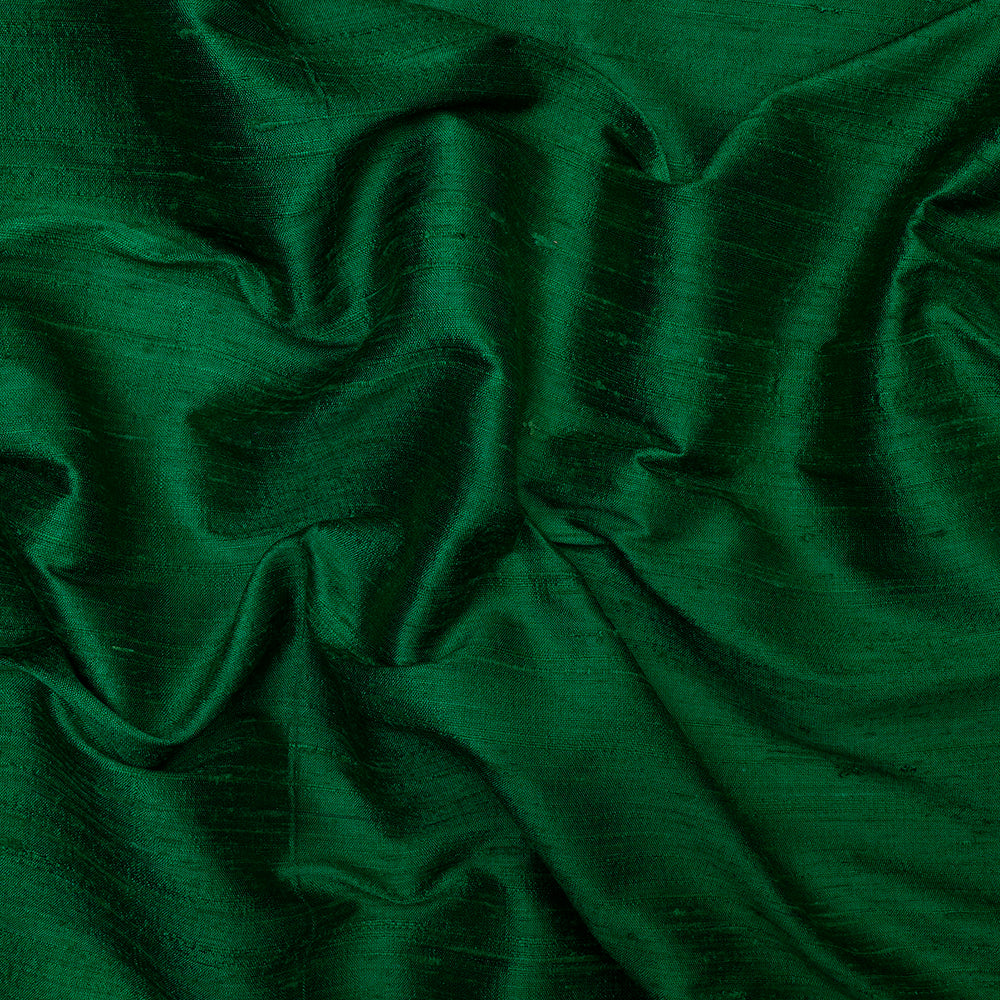 Green Color Dupion (Raw) Silk Fabric