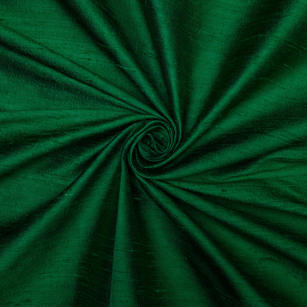 Green Color Dupion (Raw) Silk Fabric