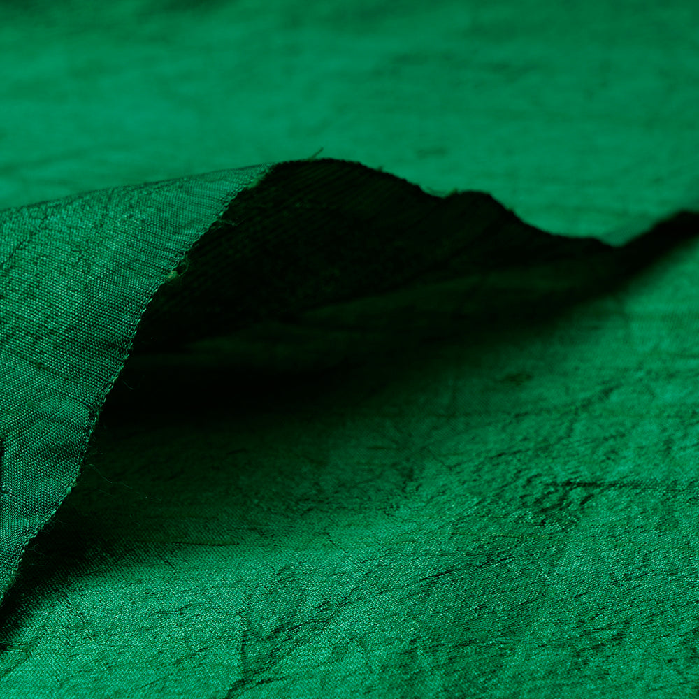 Green Color Dupion Silk Fabric