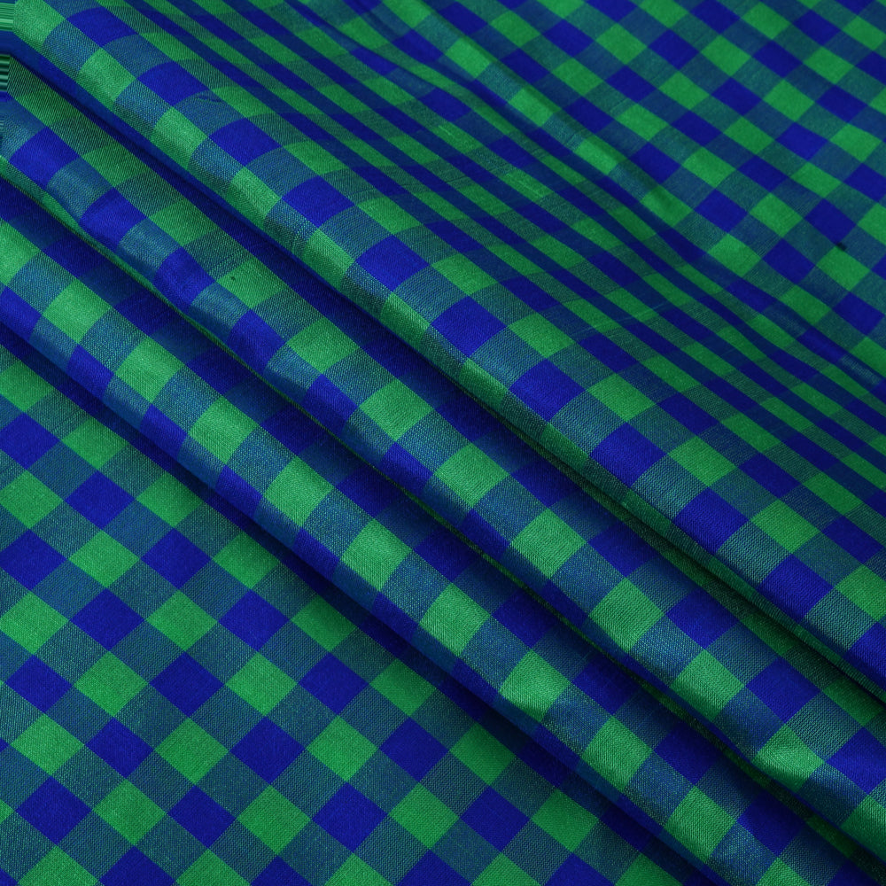 Green-Blue Color Yarn Dyed Silk Fabric