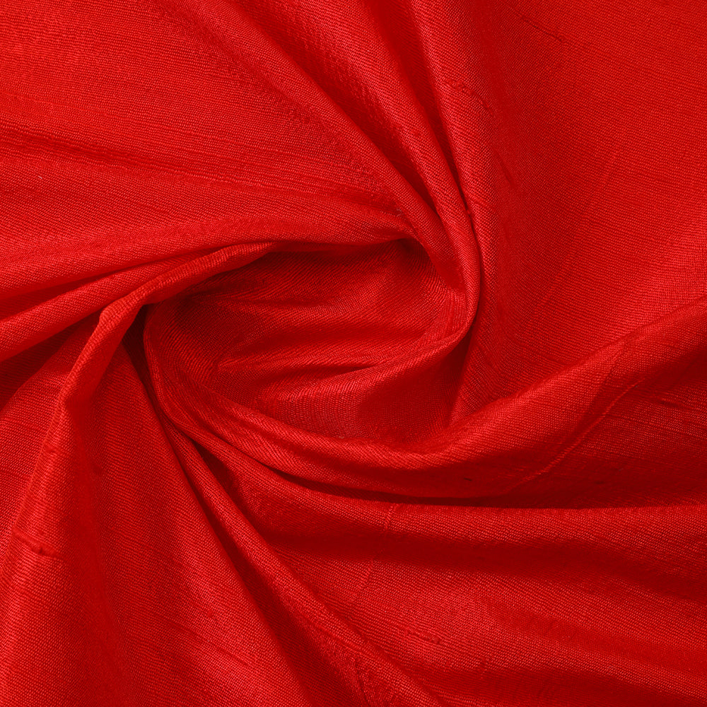 Red Color Blended Dupion Silk Fabric