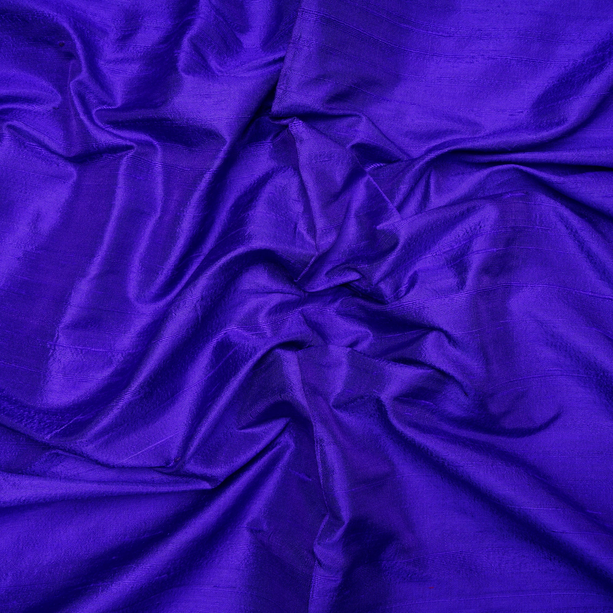 Indigo Color Blended Dupion Silk Fabric