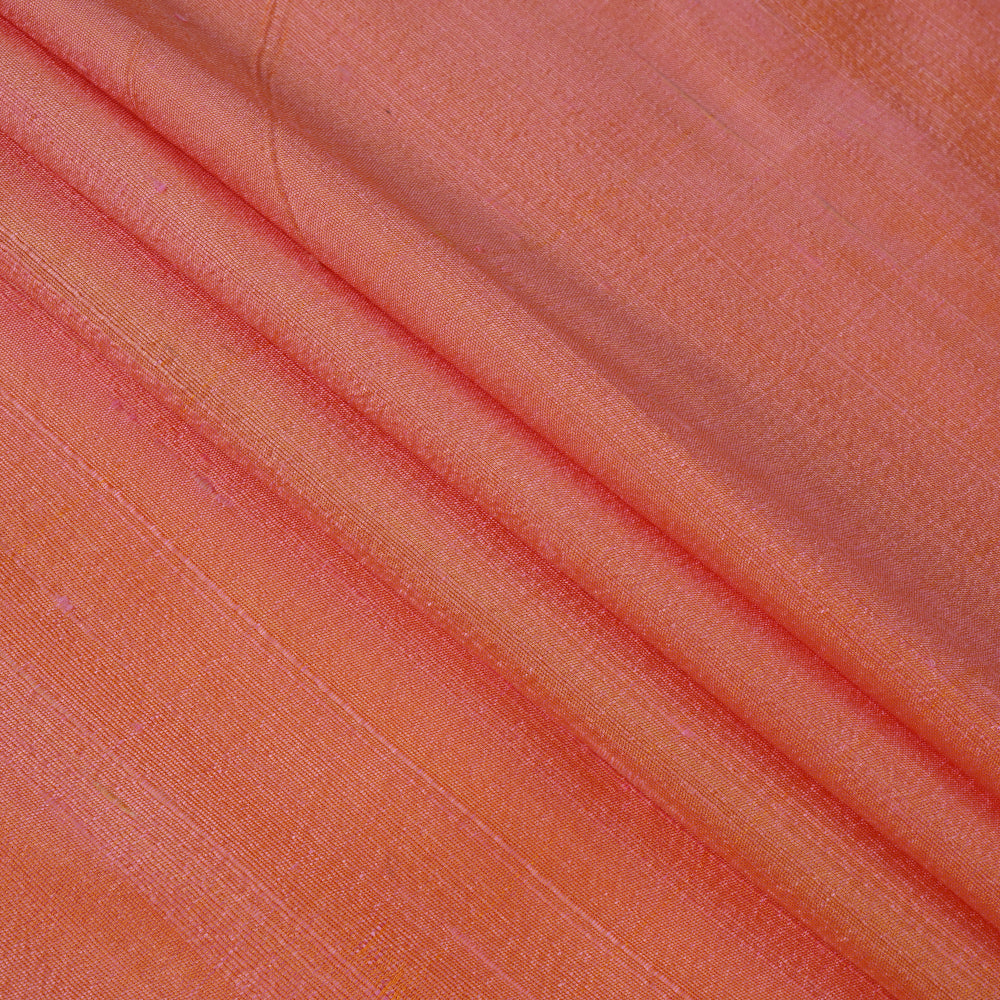 Peach Color Blended Dupion Silk Fabric