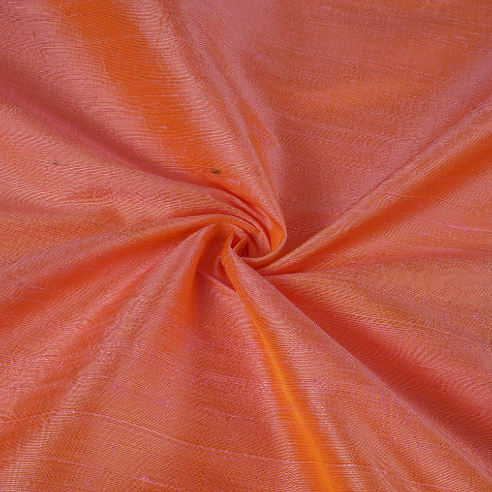 Peach Color Blended Dupion Silk Fabric