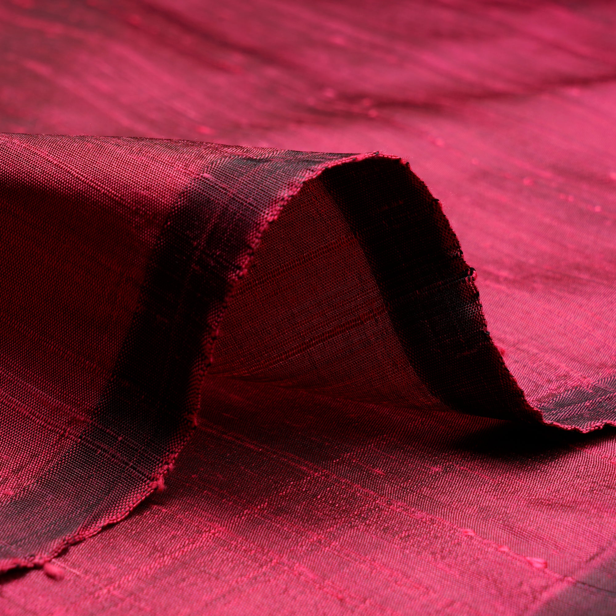 Maroon Color Blended Dupion Silk Fabric