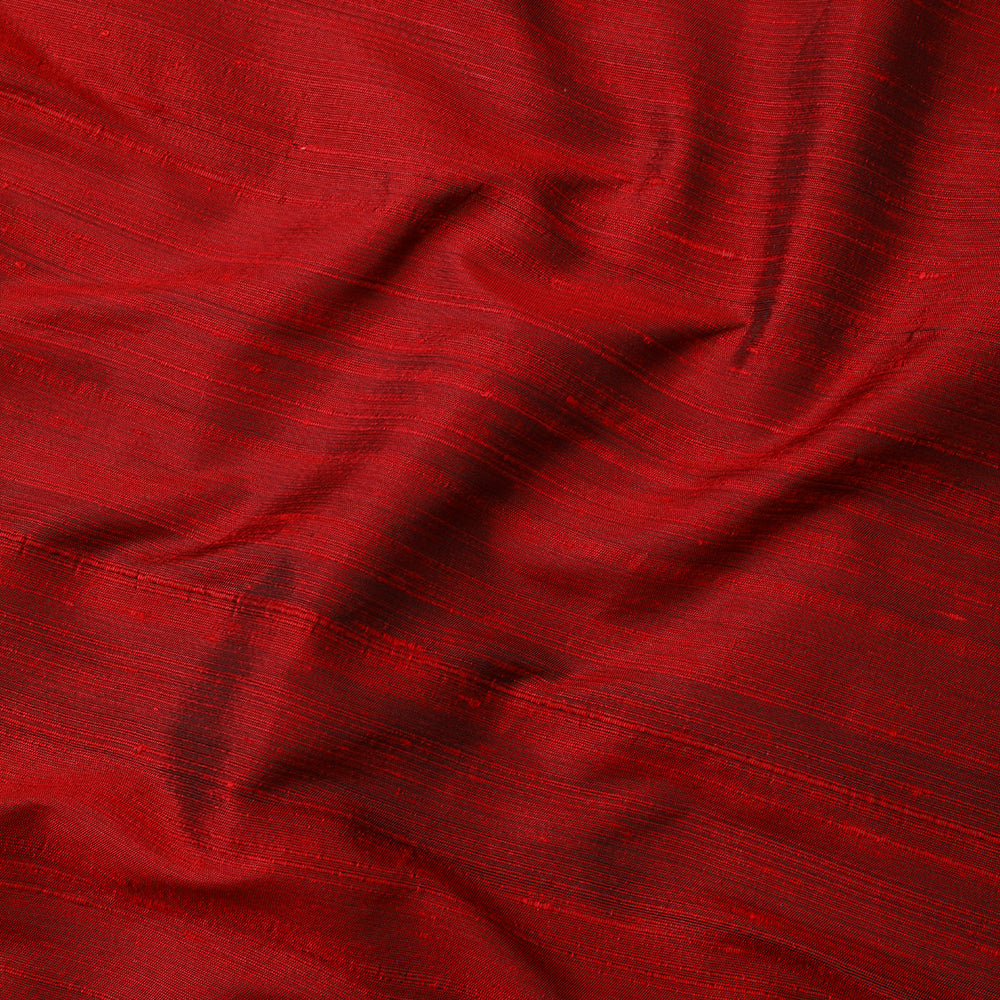 Maroon Color Blended Dupion Silk Fabric