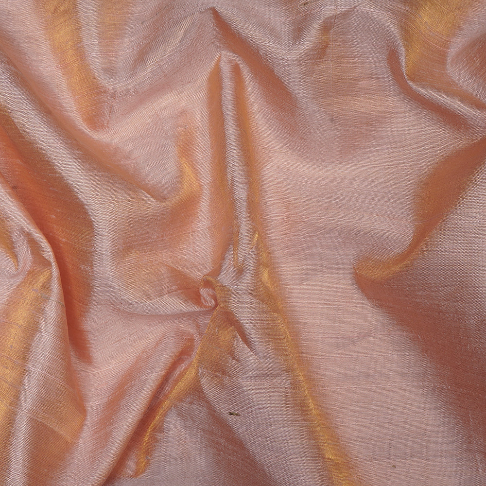 Peach Puff Color Dupion Tissue Silk Fabric