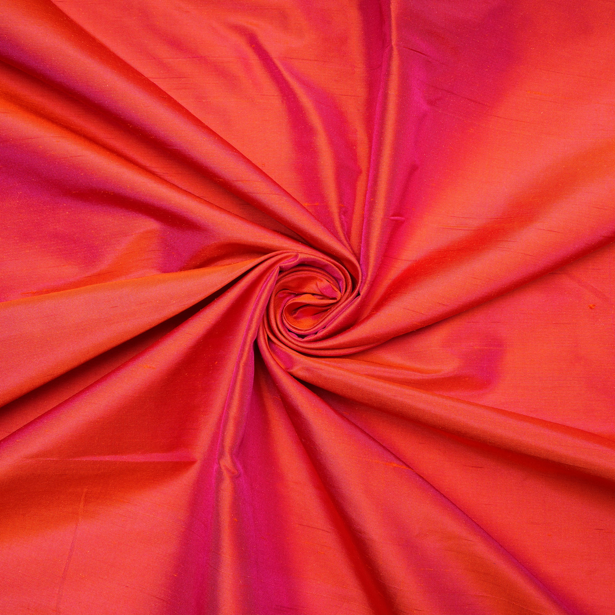 Red-Pink Color Dupion Silk Fabric