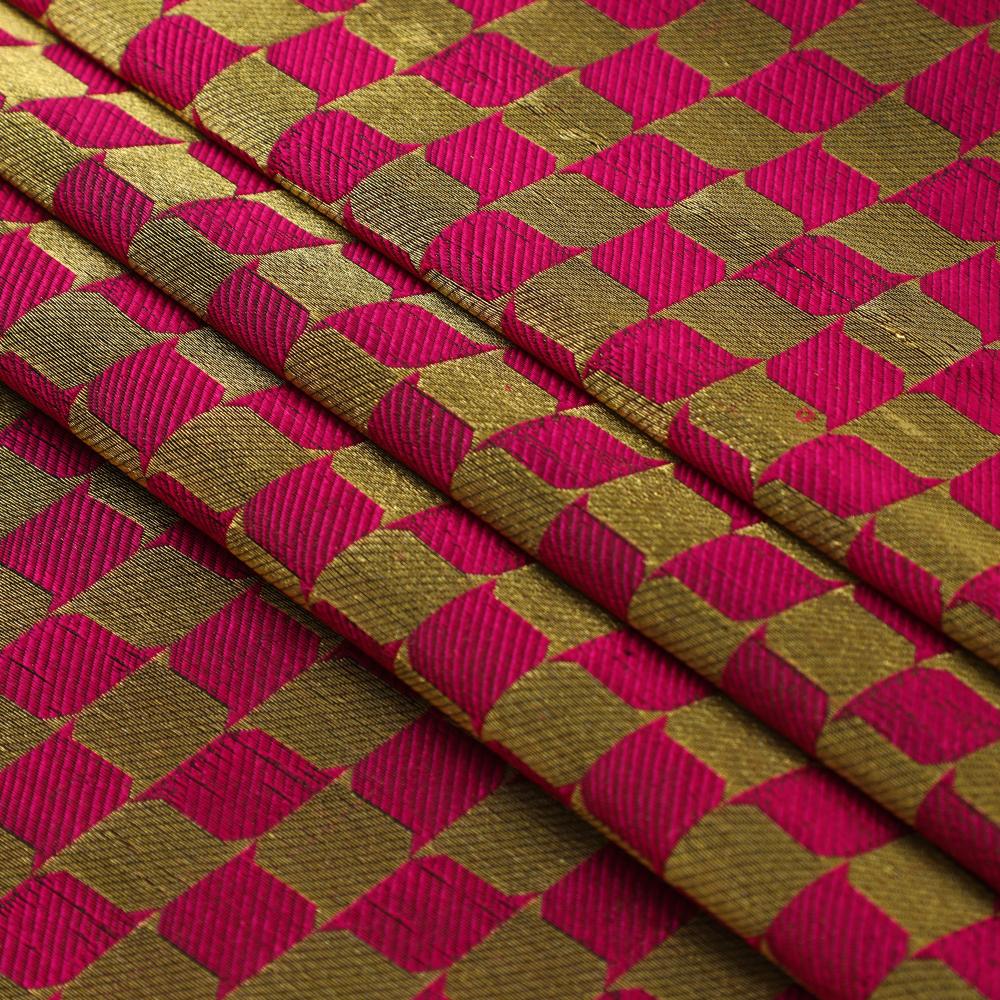 Pink-Golden Color Brocade FabricPurple-Golden Color Crepe Brocade Fabric