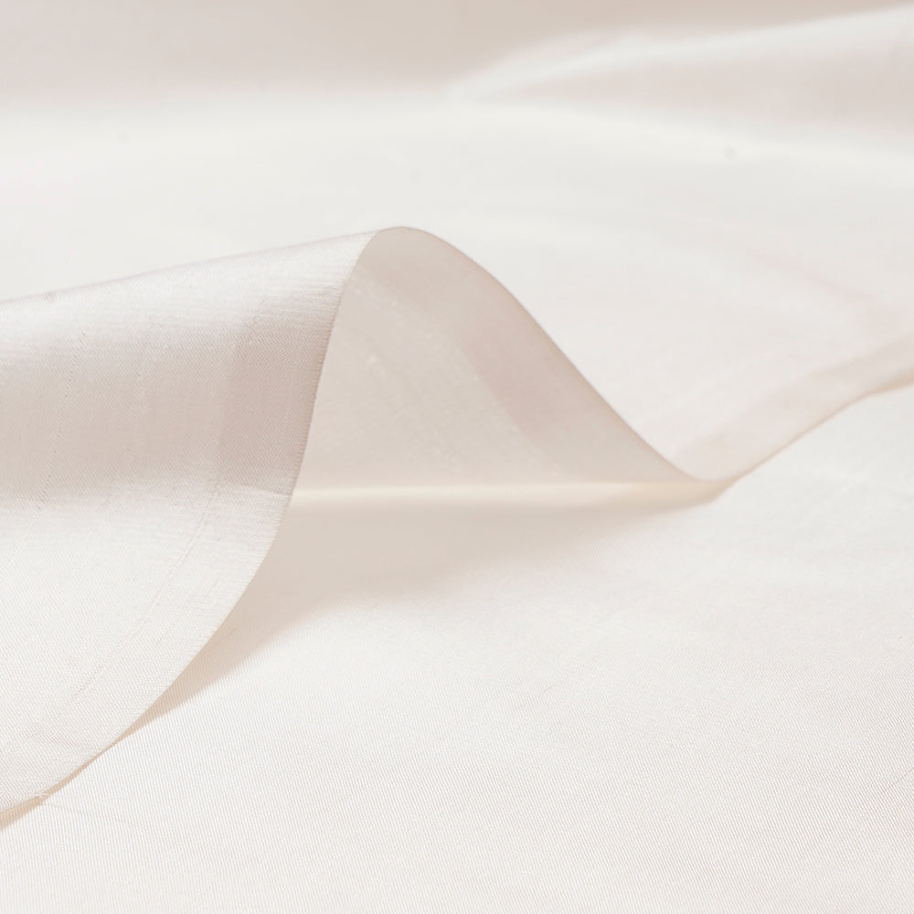 Off-White Color Plain Silk Fabric