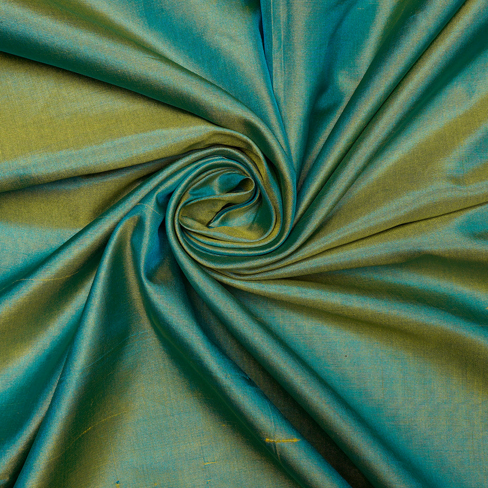 Blue-Yellow Color Dual Tone Bangalore Silk Fabric