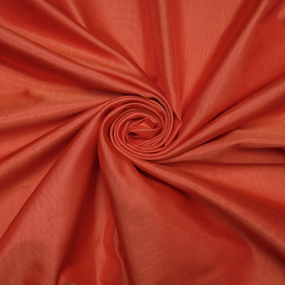 Bright Orange Color Bangalore Silk Fabric